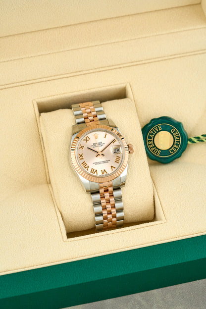 Rolex Datejust 31 Two Tone Everose Sundust Roman Dial 178271 2014