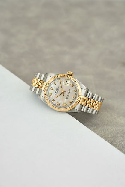 Rolex Datejust 31 Two Tone Yellow Gold Mother Of Pearl Roman Dial 68273 1997