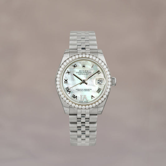Rolex Datejust 31 Mother Of Pearl With Diamond Bezel 178384