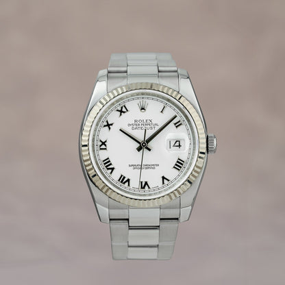 Rolex Datejust 36 White Roman DIal 116234 2010