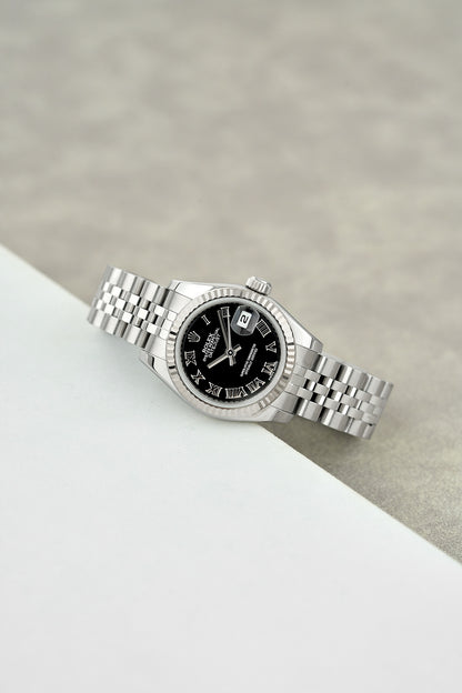 Rolex Lady Datejust 26 Black Roman 179174 2005