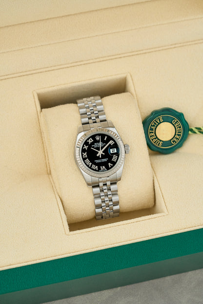 Rolex Lady Datejust 26 Black Roman 179174 2005
