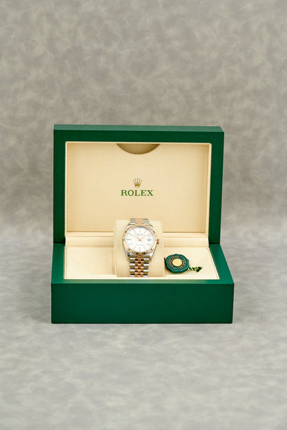 Rolex Datejust 36 Two Tone Everose White Motif Dial 126231 2021
