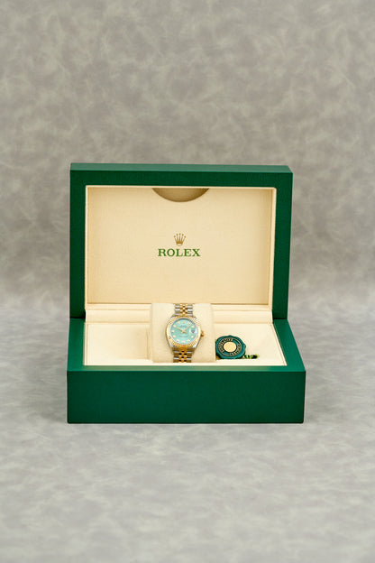 Rolex Lady Datejust 28 Two Tone Yellow Gold Tapestry Dial With Diamonds 279173 2018