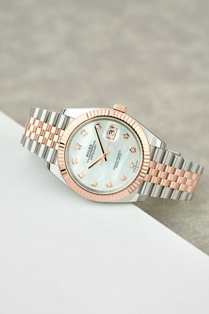 Rolex Datejust 41 Two Tone Everose Mother Of Pearl Dial With Diamonds 126331 2022