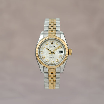 Rolex Datejust 26 Two Tone Yellow Gold Silver Anniversary Dial With Diamonds 179173 2008