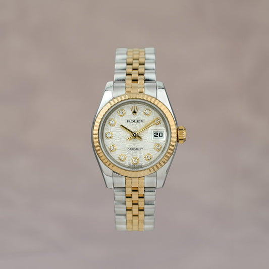 Rolex Datejust 26 Two Tone Yellow Gold Silver Anniversary Dial With Diamonds 179173 2008