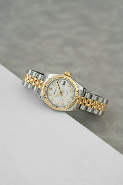 Rolex Datejust 26 Two Tone Yellow Gold Silver Anniversary Dial With Diamonds 179173 2008