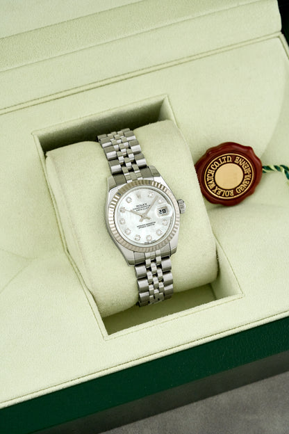 Rolex Lady Datejust 26 Mother Of Pearl Dial With Diamonds 179174 2007