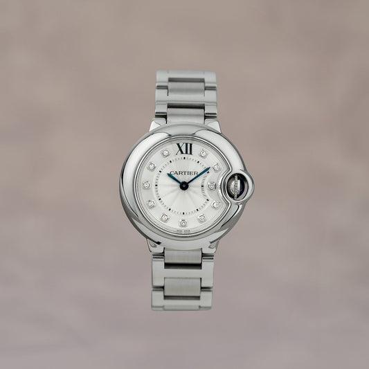 Cartier Ballon Bleu 28 White Dial With Diamonds WE902073 2015