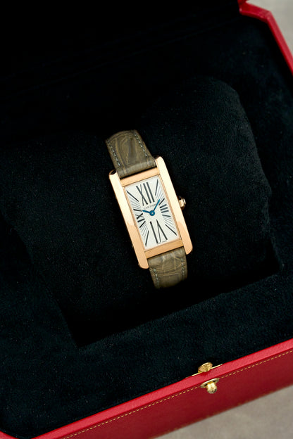 Cartier Tank Americane Small Rose Gold White Dial 2503 2005