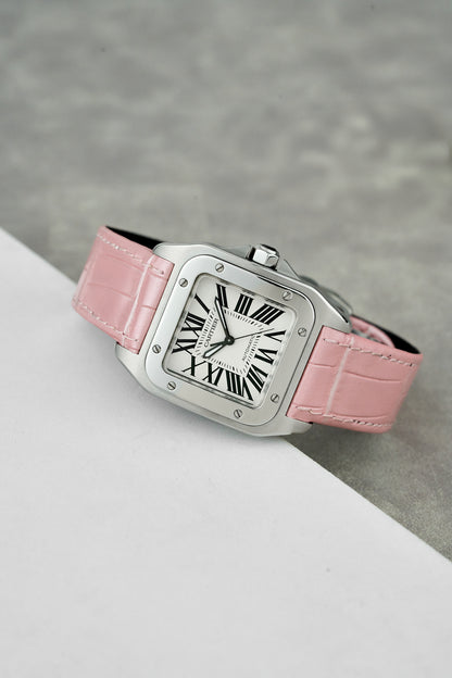 Cartier Santos 100 Medium White Dial W20106X8 2010
