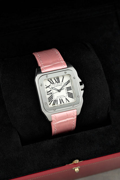 Cartier Santos 100 Medium White Dial W20106X8 2010