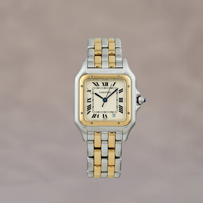 Cartier Panthere Two Tone Yellow Gold White Dial