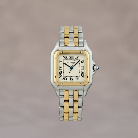 Cartier Panthere Two Tone Yellow Gold White Dial