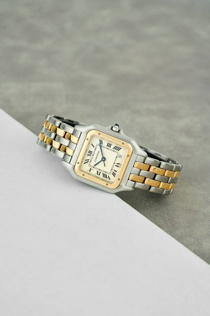 Cartier Panthere Two Tone Yellow Gold White Dial