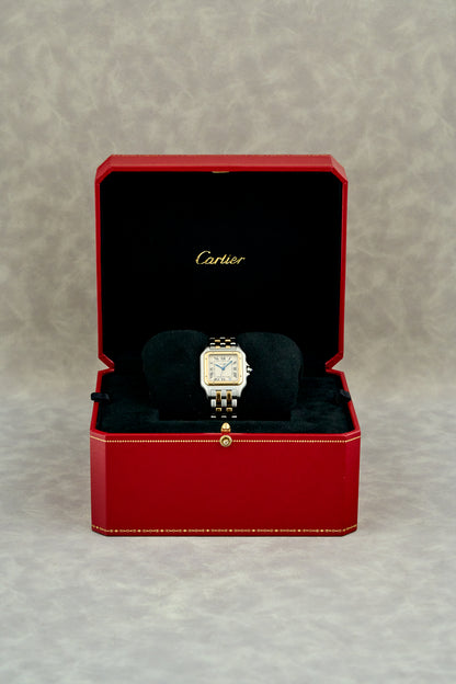 Cartier Panthere Two Tone Yellow Gold White Dial