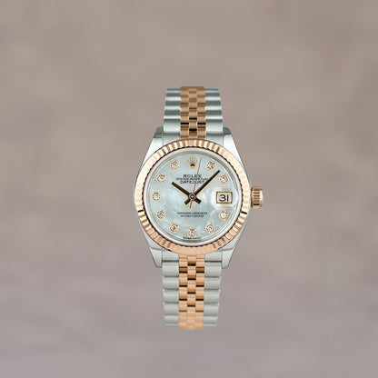 Rolex Datejust 28 Two Tone Everose Mother Of Pearl Dial With Diamonds 279171 2018
