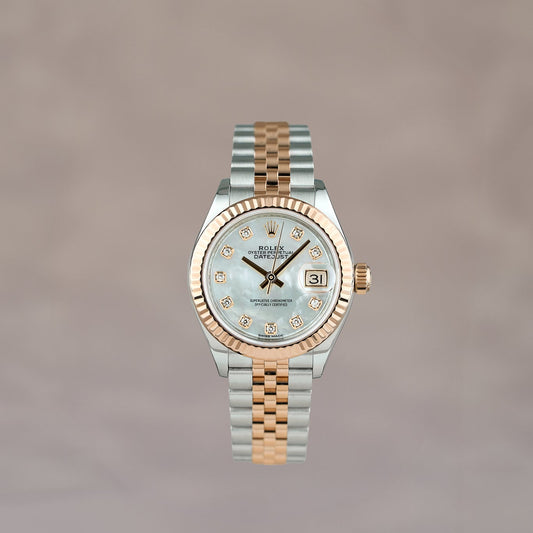 Rolex Datejust 28 Two Tone Everose Mother Of Pearl Dial With Diamonds 279171 2018
