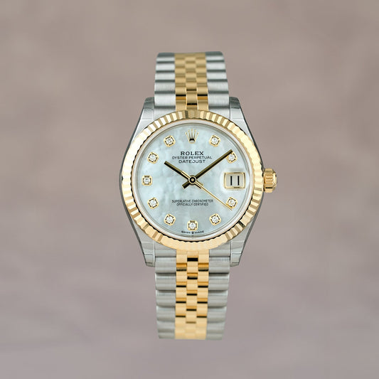Rolex Datejust 31 Two Tone Yellow Gold Mother Of Pearl Dial With Diamonds 278273 2026 (Brand New)