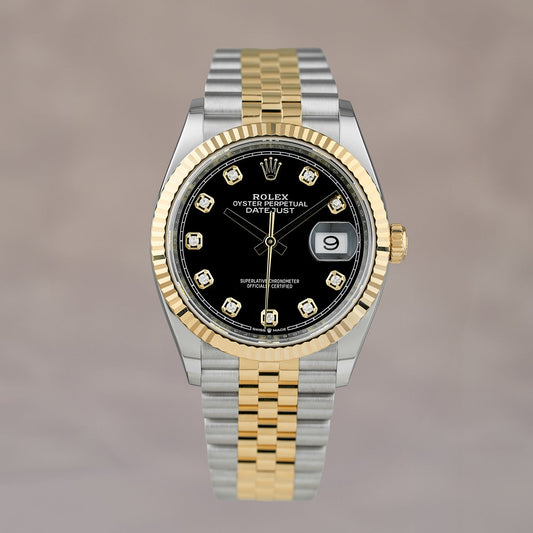 Rolex Datejust 36 Two Tone Yellow Gold Black Dial With Diamonds 126233 2025 (Brand New)