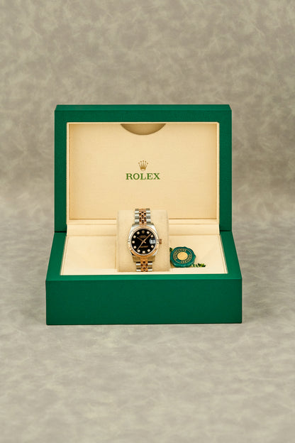 Rolex Datejust 31 Two Tone Everose Black Dial With Diamonds 178271 2018