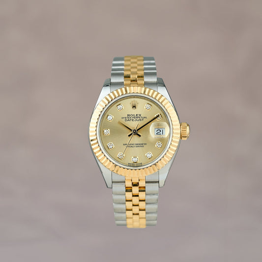 Rolex Datejust 28 Two Tone Yellow Gold Champagne Dial With Diamonds 279173G 2019