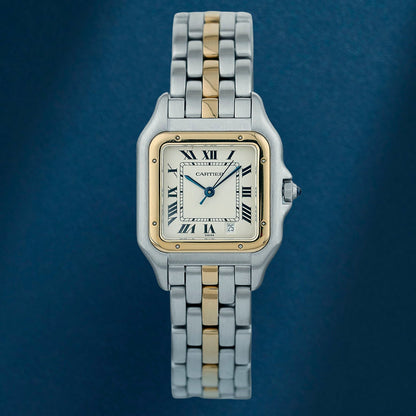 Cartier Panthere Medium Two Tone Yellow Gold White Dial 110000R