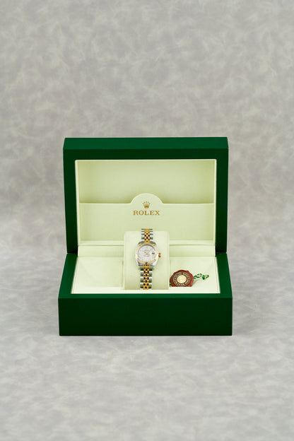 Rolex Lady Datejust 26 Two Tone Yellow Gold Meteorite Dial With Diamonds 179173 2010