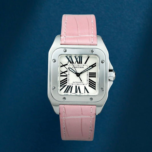 Cartier Santos 100 Medium White Dial W20106X8 2010