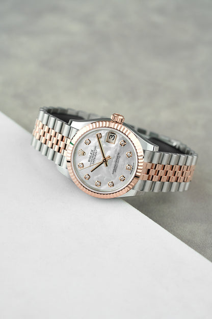 Rolex Datejust 31 Two Tone Everose Mother Of Pearl Dial With Diamonds 278271 2026 (Brand New)