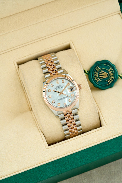 Rolex Datejust 31 Two Tone Everose Mother Of Pearl Dial With Diamonds 278271 2026 (Brand New)