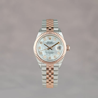 Rolex Lady Datejust 28 Two Tone Everest Mother Of Pearl Dial With Diamonds 279171 2021