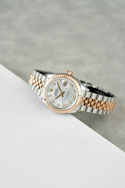 Rolex Lady Datejust 28 Two Tone Everest Mother Of Pearl Dial With Diamonds 279171 2021