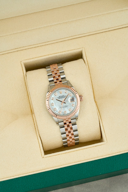 Rolex Lady Datejust 28 Two Tone Everest Mother Of Pearl Dial With Diamonds 279171 2021