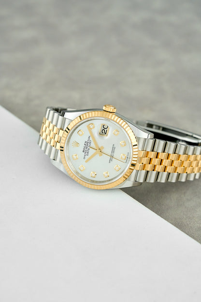 Rolex Datejust 36 Two Tone Yellow Gold Mother Of Pearl Dial With Diamonds 126233 2026 (Brand New)