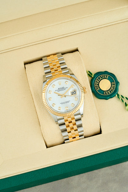 Rolex Datejust 36 Two Tone Yellow Gold Mother Of Pearl Dial With Diamonds 126233 2026 (Brand New)