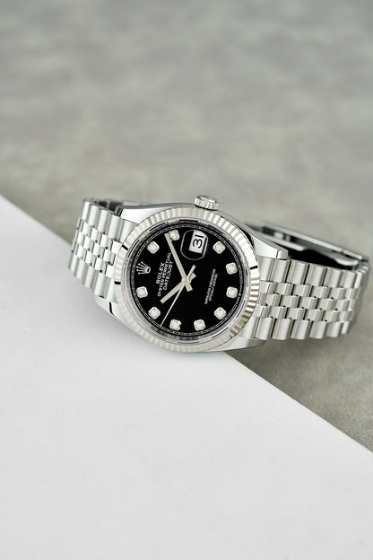 Rolex Datejust 36 Black Dial With Diamonds 126234 2025