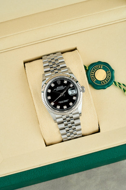 Rolex Datejust 36 Black Dial With Diamonds 126234 2025
