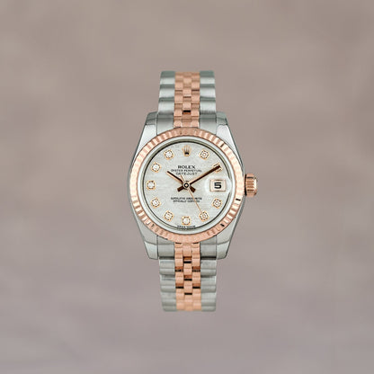 Rolex Lady Datejust 26 Two Tone Everose Meteorite Dial With Diamonds 179171 2016
