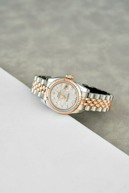 Rolex Lady Datejust 26 Two Tone Everose Meteorite Dial With Diamonds 179171 2016