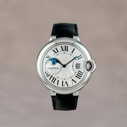 Cartier Ballon Bleu Medium Moonphase Silver Dial WSBB0020 2021