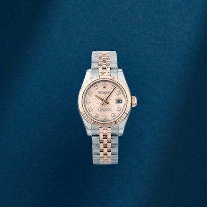 Rolex Lady Datejust 26 Two Tone Rose Gold Sundust Anniversary Dial With Diamonds 179171 2015
