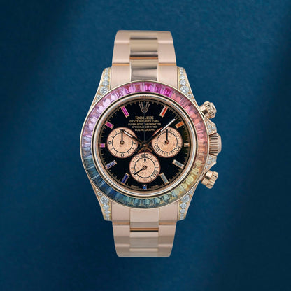 Rolex Cosmograph Daytona Full Rose Gold Rainbow Black 116505 2018