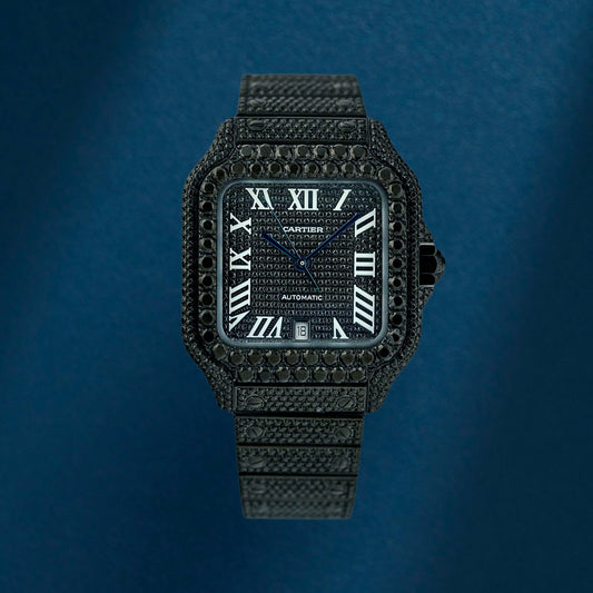 Cartier Santos de Cartier Large Black Iced Out WSSA0018 2024