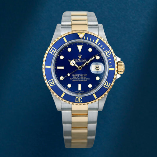 Rolex Submariner Date 40 Two Tone Yellow Gold Bluesy Pre-Ceramic 16613 1996