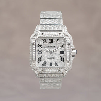 Cartier Santos Large Iced Out Large WSSA0030 2023