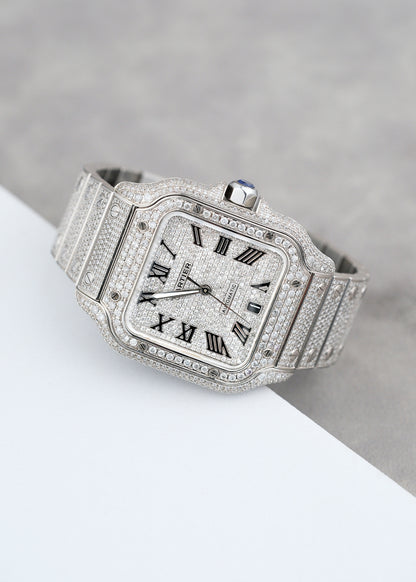 Cartier Santos De Cartier Iced Out