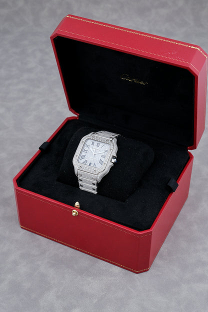 Cartier Santos De Cartier Iced Out