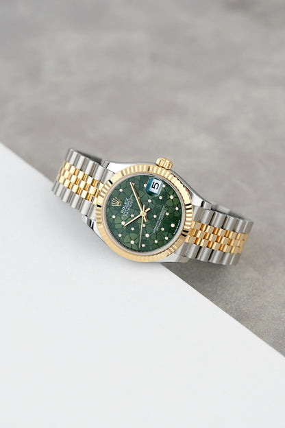 Rolex Datejust 31 Two Tone Yellow Gold Sakura Green 278273 2023
